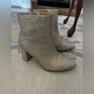 Crystal Embellished Ankle Booties